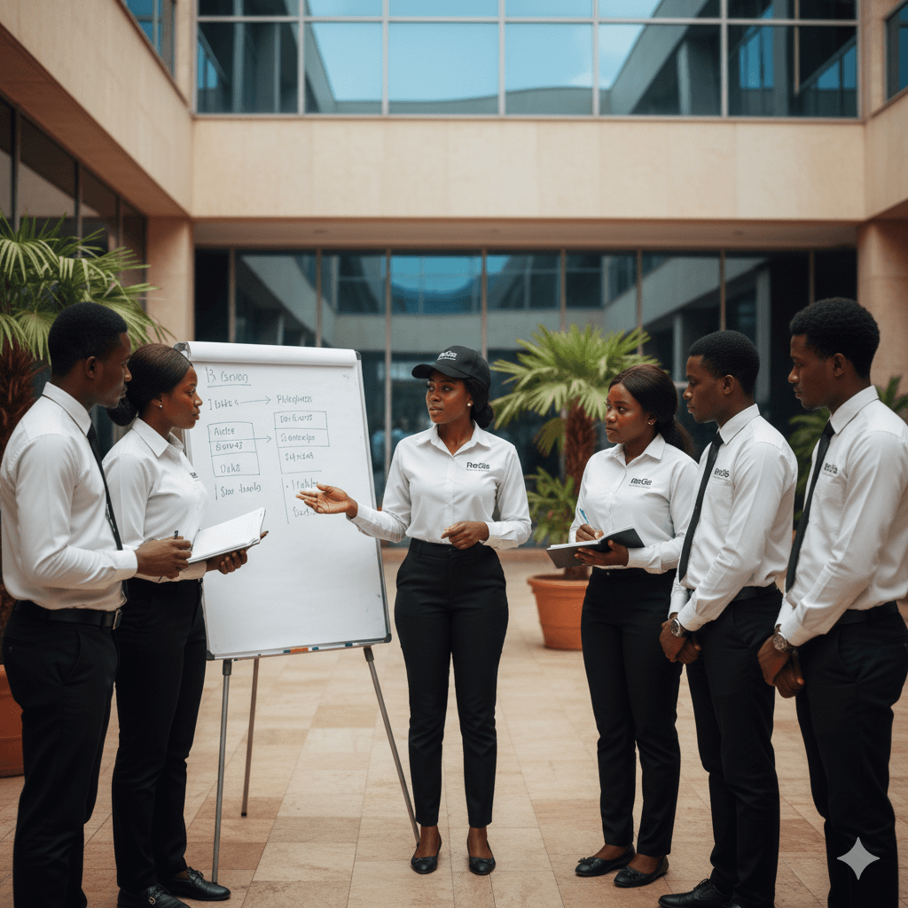 Event staffing team training session