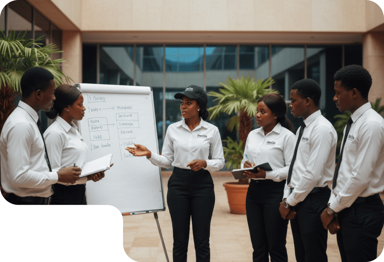 Event staffing team training session