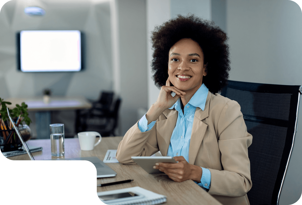 Regional manager in professional office setting